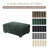 Upholstered Green Faux Rabbit Fur Flannel Rectangle Ottoman, Single Ottoman Modular Part For Sectional Sofa-2109808848