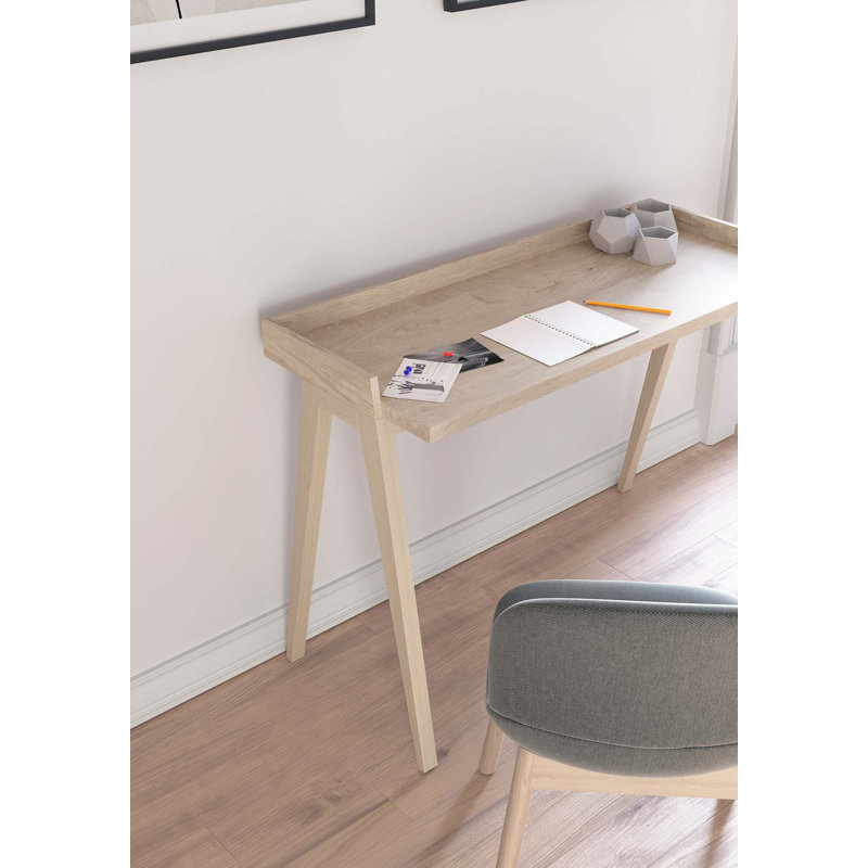 Mcraney Solid Wood Base Writing Desk, Light Oak, Light Oak