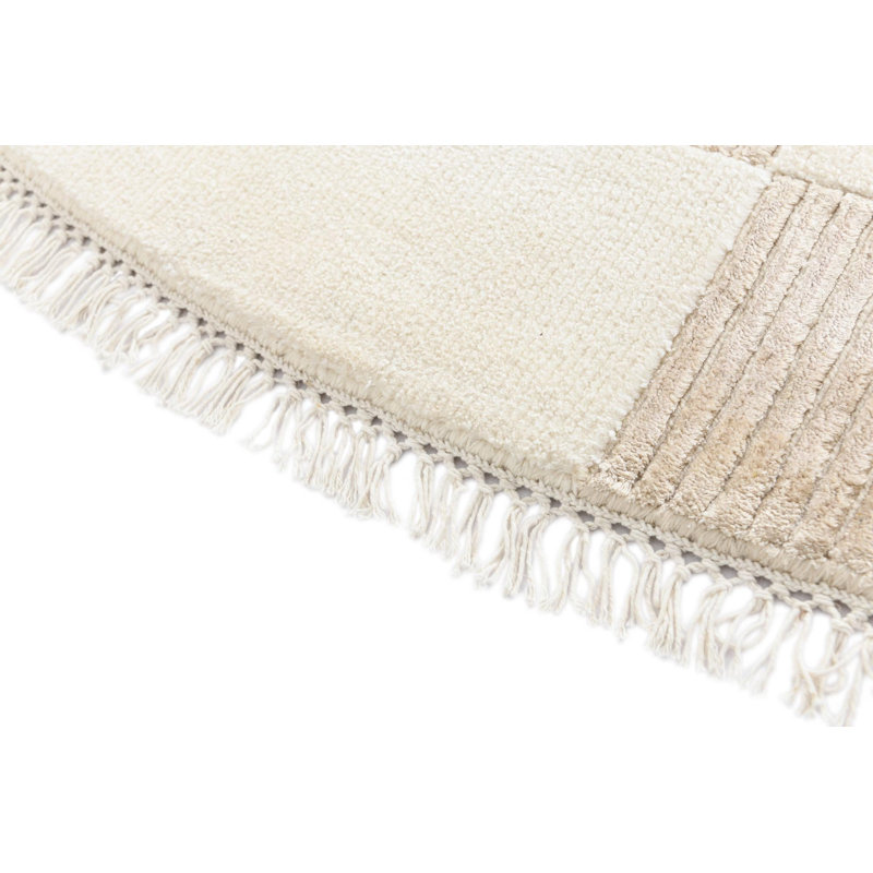 Tapis rond rond beige