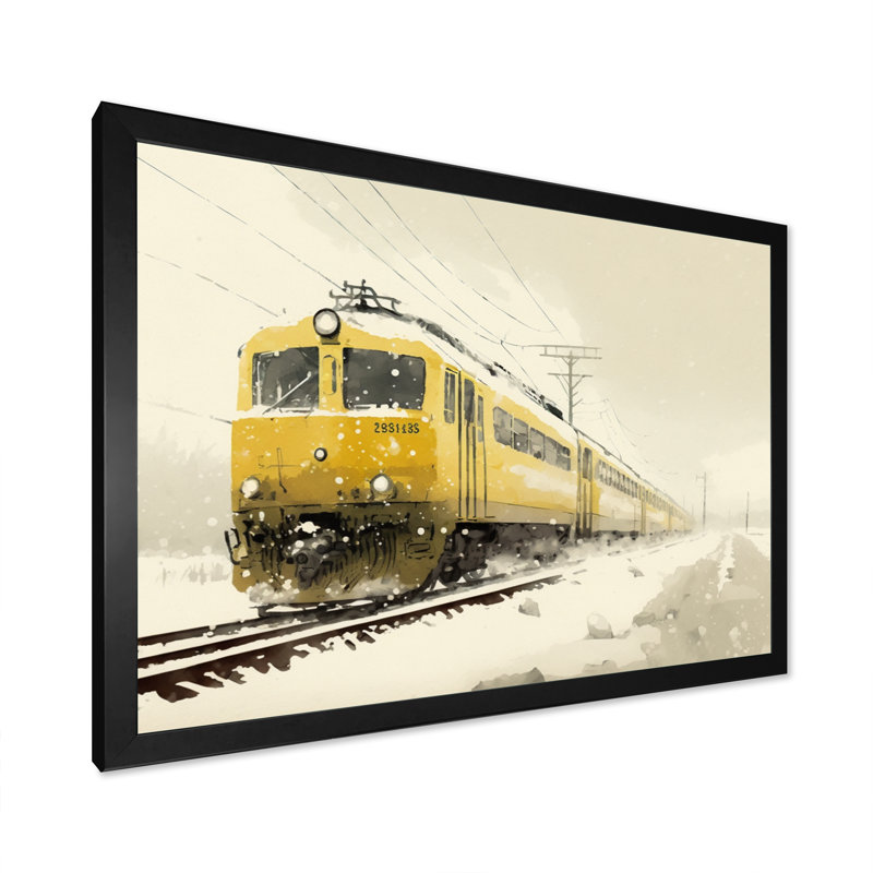 " Train On The Move III ", 44" W x 34" H, Black Picture Framed