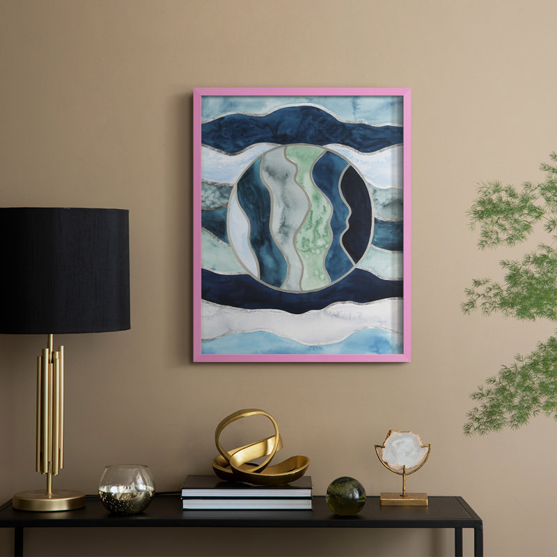 Siren's Portal II Framed Print - Solid Wood, 15" H x 12" W, Pink