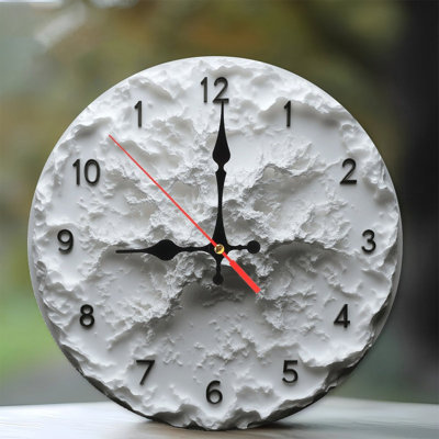 2D Relief Wall Clock Decorative Home Art
