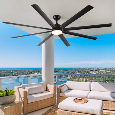 84 In Super Large Black Ceiling Fan With Remote Control