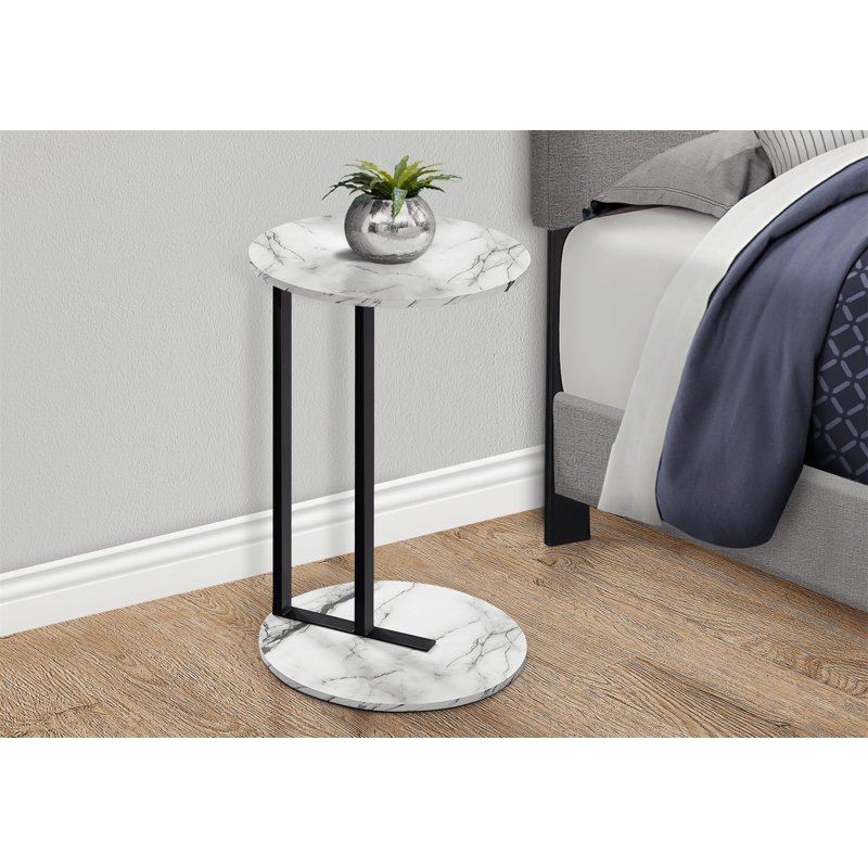 Table d'appoint Alexandros, table d'appoint moderne décorative H 23,75 po avec plateau en faux marbre pour toute pièce