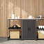  Kitchen Storage Set With Shelf 2 Pcs Black 120 X 50 X 92 Cm-2065470156
