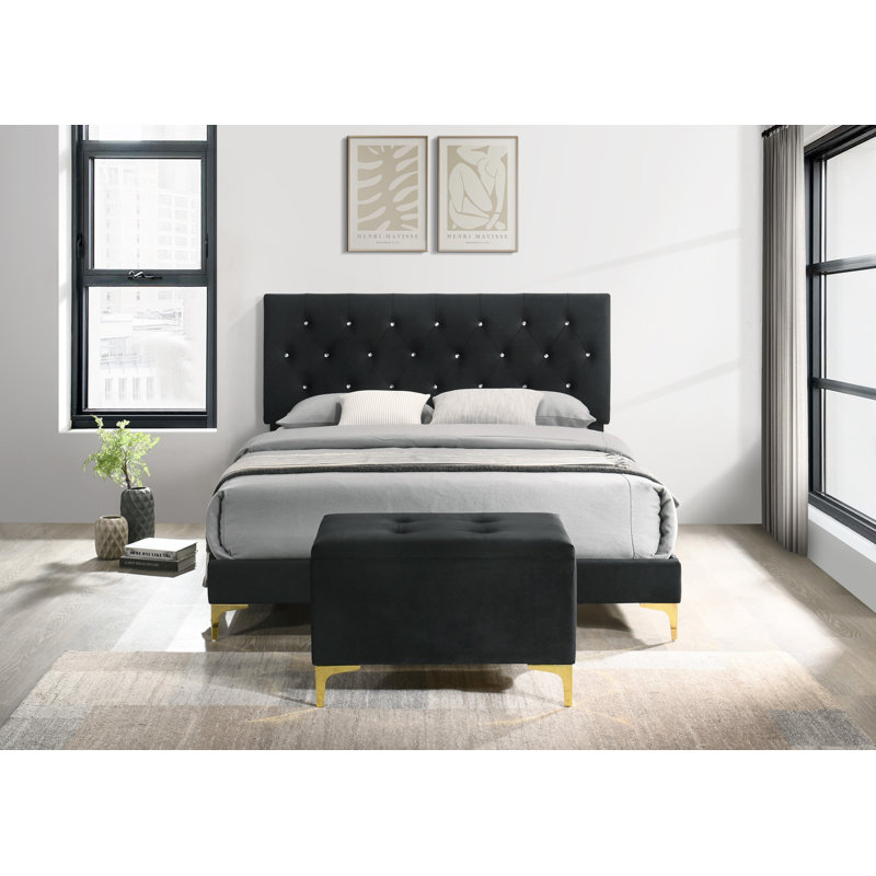 Padroni Piece Bedroom Set, Black, Kingsize (5')