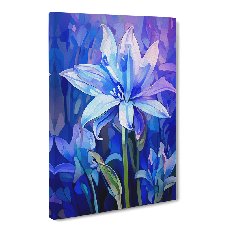 Bluebell Flower Futurism - Wrapped Canvas, 60cm H x 40cm W x 3cm D