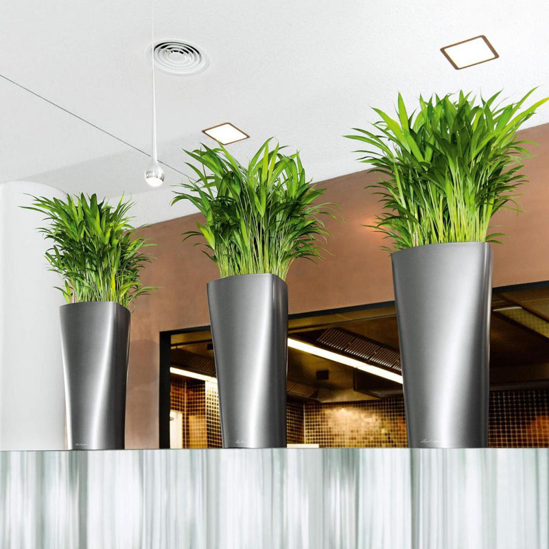 Delta Premium Pot Planter, Metallic Charcoal, 75cm H x 40cm W x 40cm D