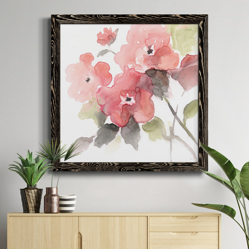 Spectre floral - peinture sur toile encadrée, H 31,5 po x l 31,5 po x P 1,5 po, Cadre noir