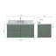   Ensemble de meuble-lavabo mural ovale simple 43 po avec comptoir en marbre de Carrare de 1,5 po en vert rétro Ensembles-1084644068-1084644069
