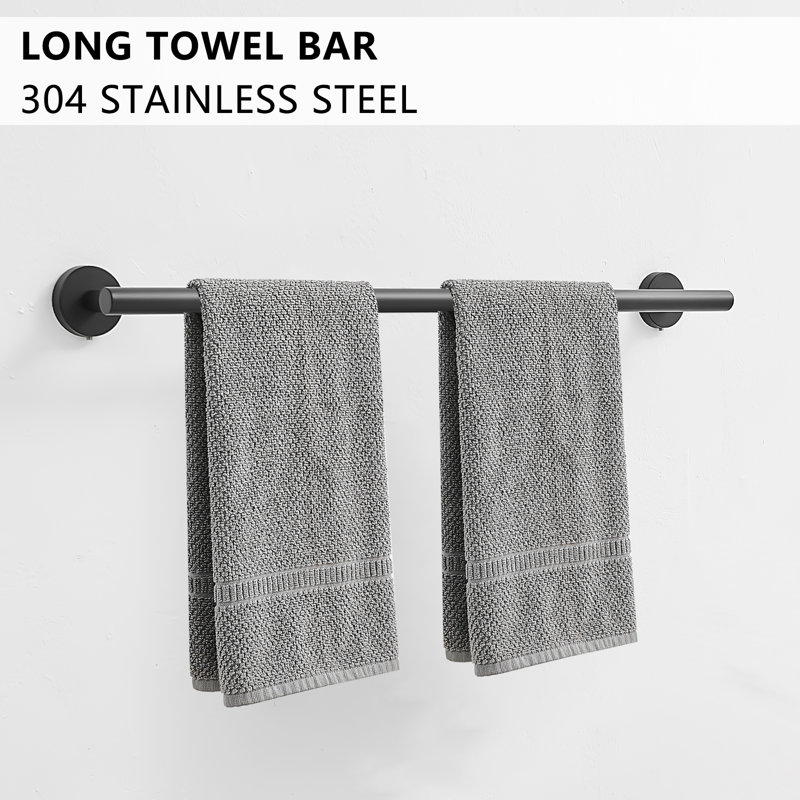 Ensemble de quincaillerie de salle de bain murale en acier inoxydable 8 pièces Topcraft, Noir mat