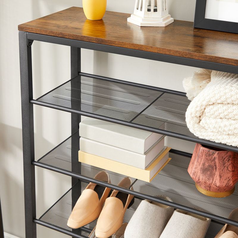 6 Tier 30 Pair 39.4'' W Shoe Rack Storage, 43.3'' H X 39.4'' W X 11.8'' D