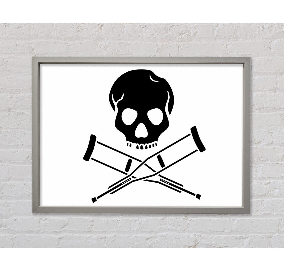 Jackass Skull N Bones B N W Gerahmter Druck