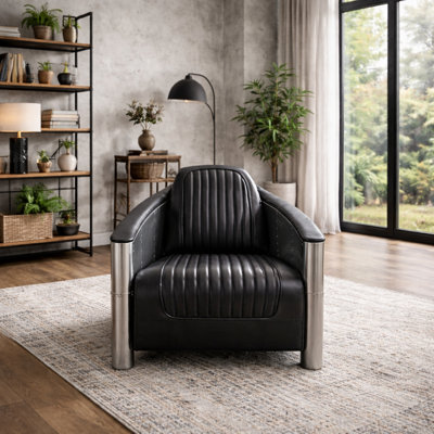 Haglund Faux Leather Swivel Accent Chair