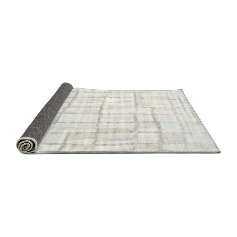 Tapis contemporain gris, Rond 6 pi