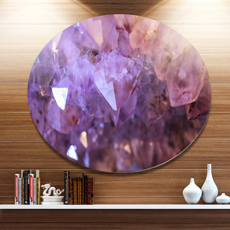 «Purple White Natural Amethyst Geode», reproduction de photo sur métal, H 36 po x l 36 po