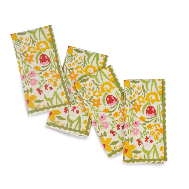 Serviettes en coton printanières