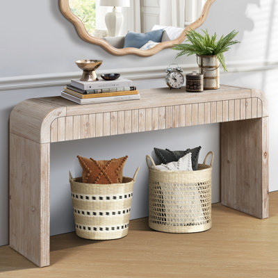 Table d'entrée style ferme américaine vintage, 150 cm avec tiroirs dissimulés, facile à installer pour salle à manger, salon et table d'appoint en bois naturel. Deux pieds massifs et assemblage facile. Entrée.