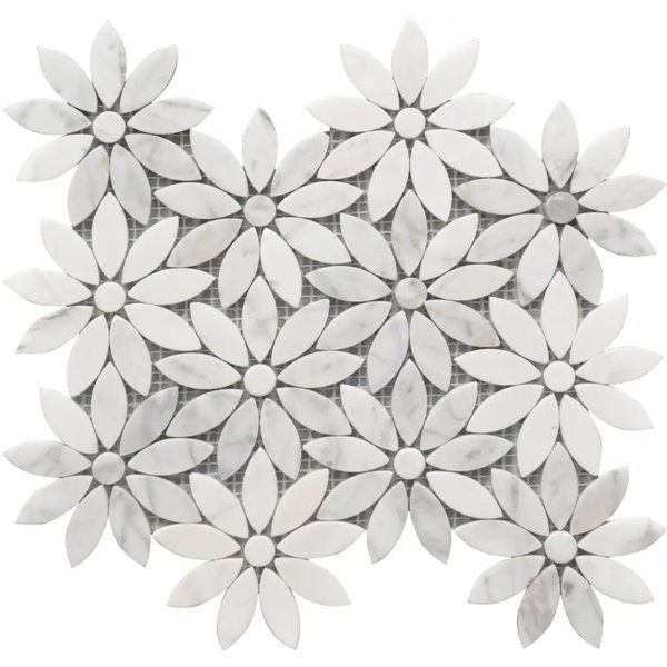 12" x 12" Marble Basketweave Mosaic Tile