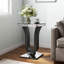 61x71cm Modern Side Table with Mirrored Glass Top
