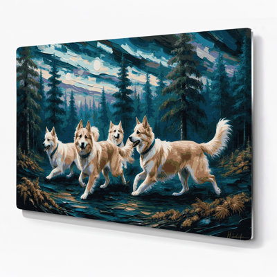 Dogs Norwegian Buhund Gray Metal Wall Art
