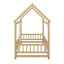 Lit simple en bois avec clôture-505989335