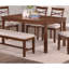 Mobilier de salle à manger moderne 6 pièces ensemble de table à manger 4 chaises d'appoint et un banc en bois massif de conception unique