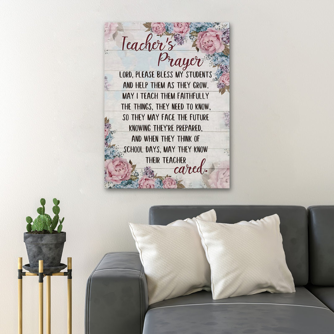 A Letter to Teacher - Wrapped Canvas Textual Art Trinx 