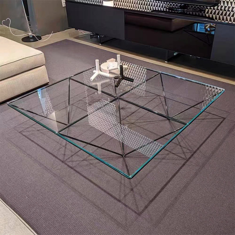 Plateau carré en verre trempé - 39,3 po x 39,3 po, épaisseur 3/8 po