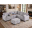 Canapé modulaire rembourré 7 pièces, console avec 2 porte-gobelets et repose-pieds de rangement Kemorer-720911417