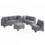 Chaise de salon capitonnée sans accoudoirs en tissu de lin gris 1pc