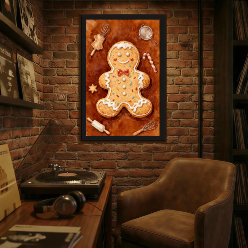 Christmas Gingerbread Man With Baking Tools And Candy