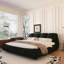 Lit moderne pour très grand lit, fabrication en bois massif, rembourrage imperméable et rembourré, lit de luxe noir avec matériau,-1379944511-1379944509