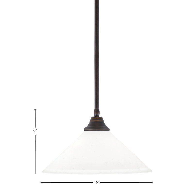 Luminaire suspendu à n'importe quelle tige, Granit foncé, Mousseline blanche, H 8,25 po x l 16 po x P 16 po