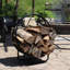 Indoor or Outdoor Modern Tubular Steel Firewood Hoop Log Rack - 24" - 300-lb Capacity-2088721675