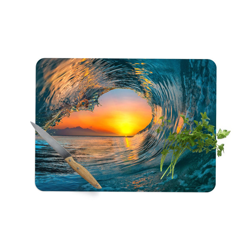 Planche à découper Ocean Wave Landscape, 11 po x 15 po