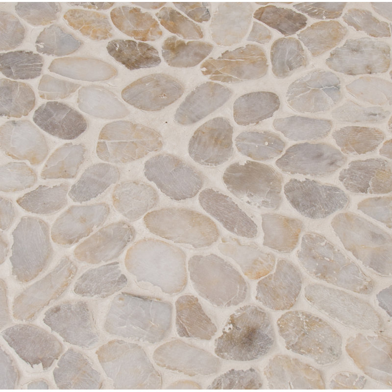 Marvella Pebble 12 in. x 12 in. Natural stone Mosaic Floor and Wall Tile, Bronzado