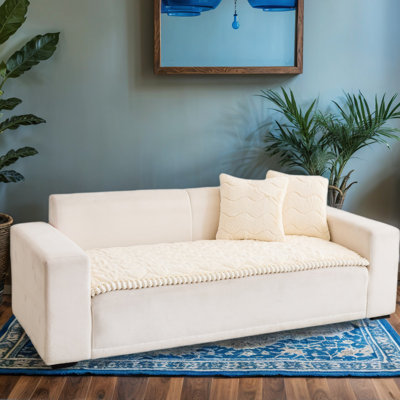 Washable Fuzzy Dog Sofa Cover - Non-Slip Pet-Friendly Couch Protector For 2-3 Cushion Sofas