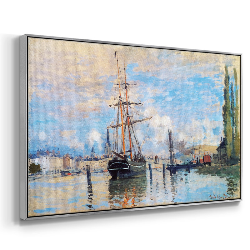 La seine à Rouen, 1872, reproduction d'art sur toile, H 17 po x l 25 po x P 2 po, Argent