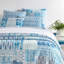 Block Print Patchwork Blue Coverlet-923123844