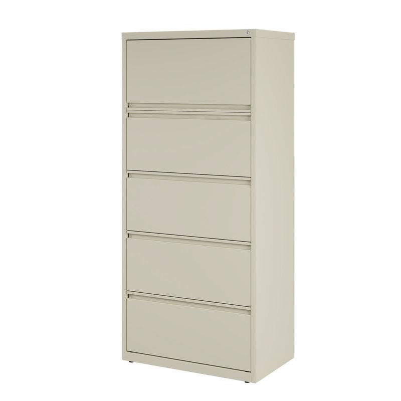 30'' Wide 5 -Drawer Steel File Cabinet, Putty
