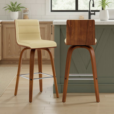 Vienna Counter Height Or Bar Height Swivel Upholstered Bar Stool