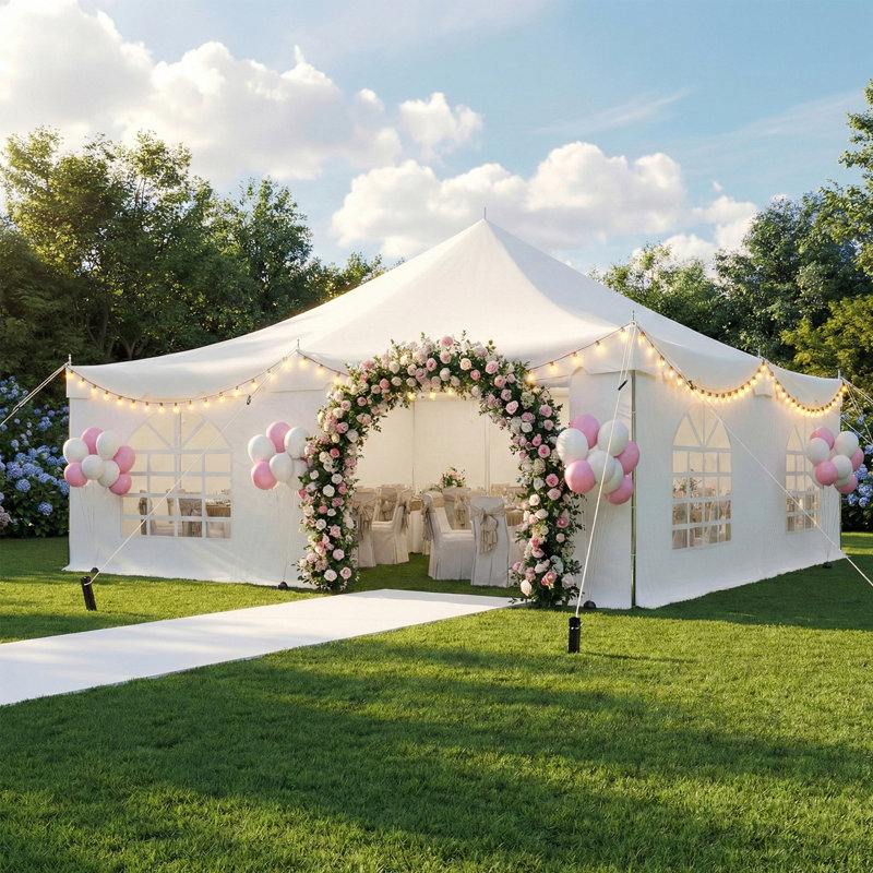 20' X 20' Pole Party Tent, Heavy Duty Pvc Outdoor Canopy, 20' x 20'