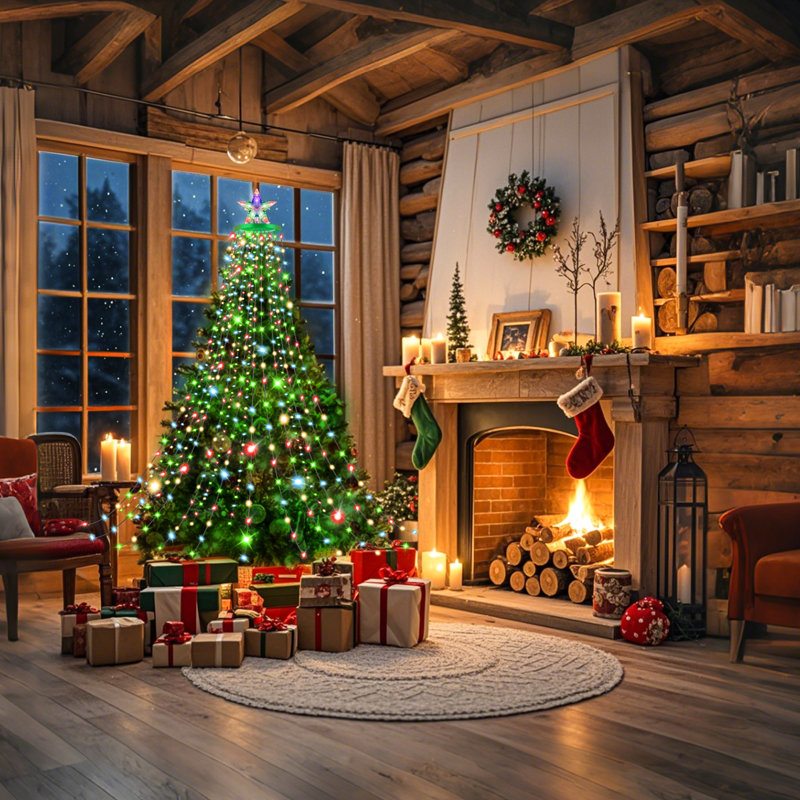 Guirlande de Noël avec 400 lumières DEL et 8 modes d'éclairage, guirlande IP44 imperméable 6,6 pi x 16 lignes pour décorations de Noël