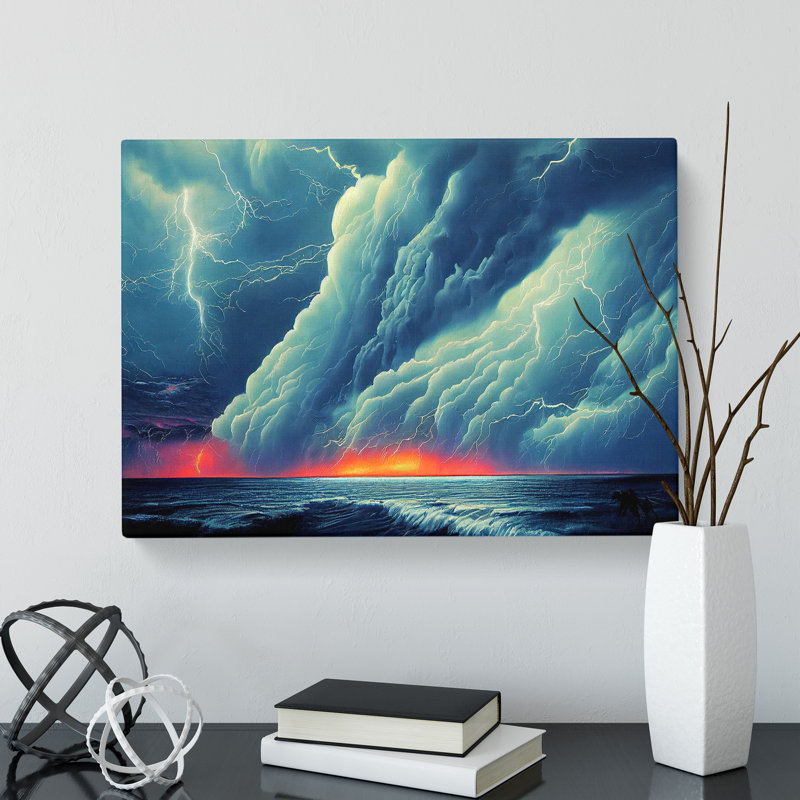 Enviable Ocean Thunderstorm - Wrapped Canvas, 35cm H x 50cm W x 3cm D