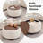 Round Storage Ottoman Upholstered Coffee Table With Removable Tray-2030470451