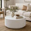 Table basse ronde intérieure / extérieure 28 po, table d'appoint cylindrique moderne en marbre blanc-1886044516