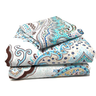 100% Cotton Jersey Knit Damask Flat Sheet