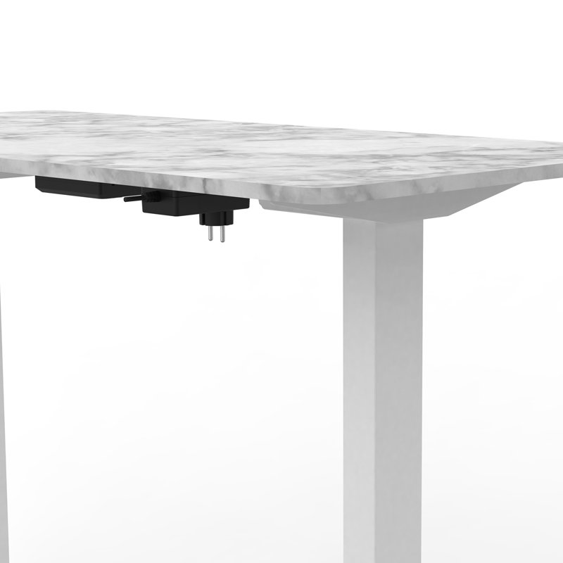 Myrick Adjustable Metal Base Standing Desk, White
