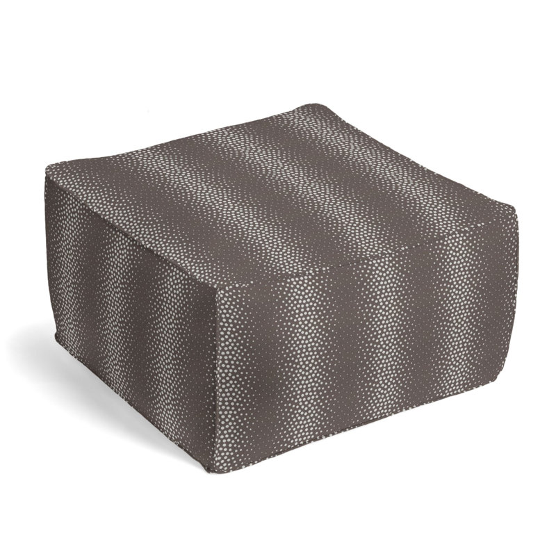 Upholstered Pouf, Graphite Rayon/Viscose/Polyester Blend